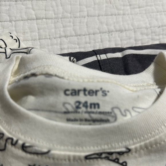 Carter's Gray Striped Kids Overalls with shirt NWT - Picture 5 of 7